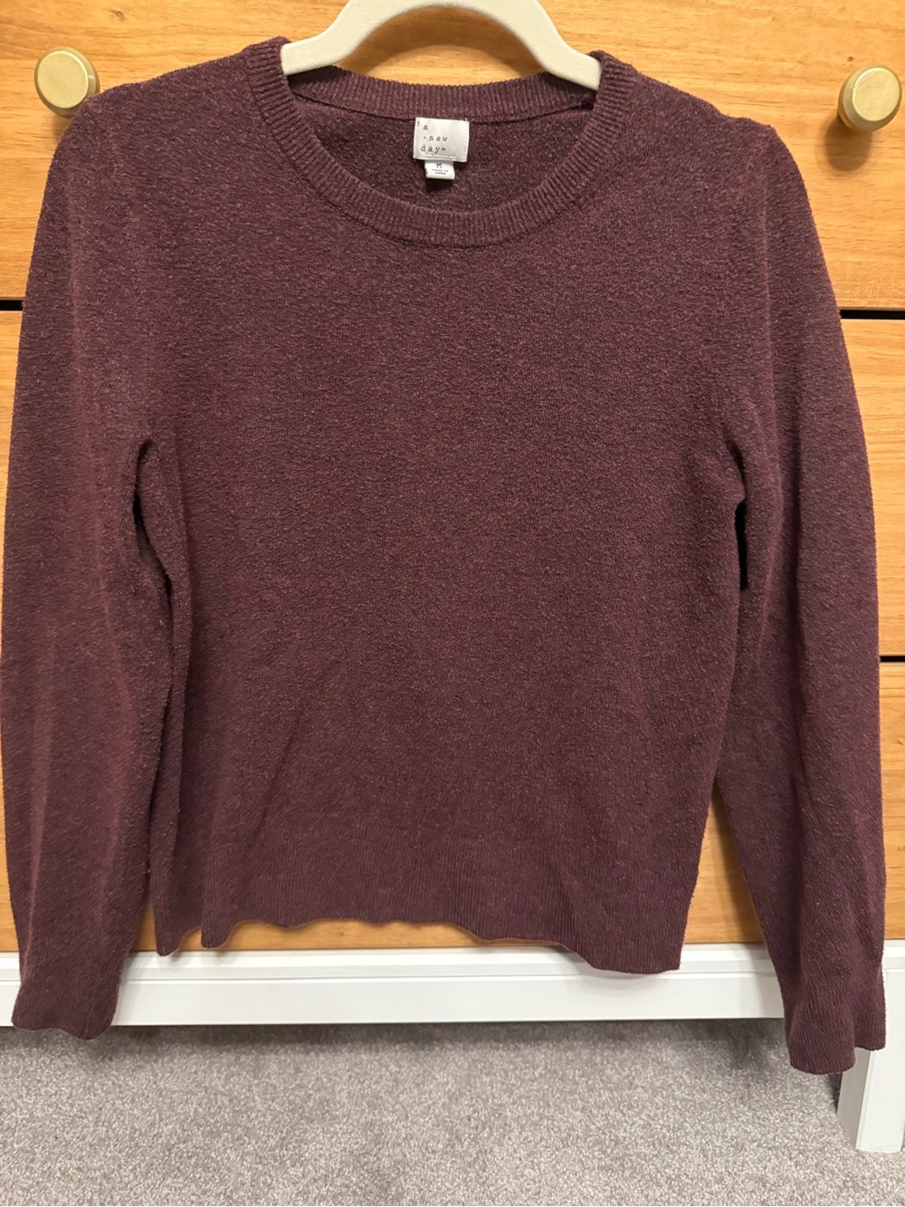 a new day Plum Knit Crewneck Sweater